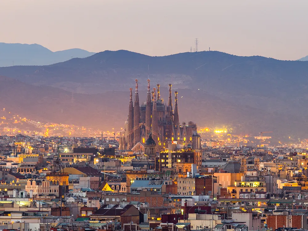 View of the Sagrada Familia in Barcelona